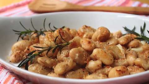 Pan-fried butter beans